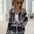 Geometric Zip Up Long Sleeve Hooded Jacket - V.I.P Digital Presence