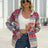 Geometric Zip Up Long Sleeve Hooded Jacket - V.I.P Digital Presence