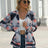 Geometric Zip Up Long Sleeve Hooded Jacket - V.I.P Digital Presence