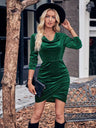 Glitter Ruched Cowl Neck Wrap Dress - V.I.P Digital Presence
