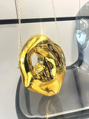 Golden Evening bag Purses and handbag luxury Designer shoulder bags funny shape Party Wedding Acrylic Shiny Clutch purse - V.I.P Digital Presence