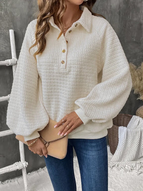 Half Button Long Sleeve Sweatshirt - V.I.P Digital Presence