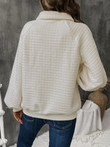 Half Button Long Sleeve Sweatshirt - V.I.P Digital Presence