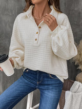 Half Button Long Sleeve Sweatshirt - V.I.P Digital Presence