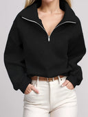Half Zip Long Sleeve Sweatshirt - V.I.P Digital Presence