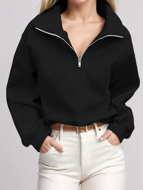 Half Zip Long Sleeve Sweatshirt - V.I.P Digital Presence