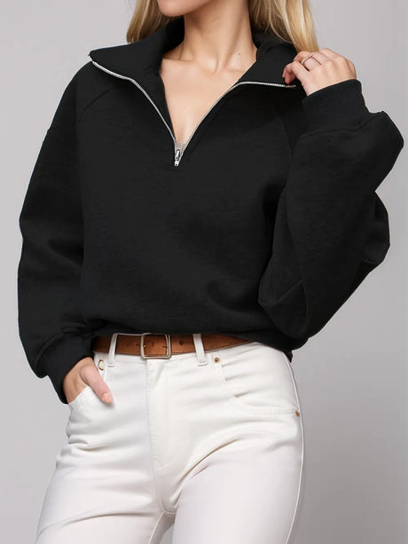 Half Zip Long Sleeve Sweatshirt - V.I.P Digital Presence