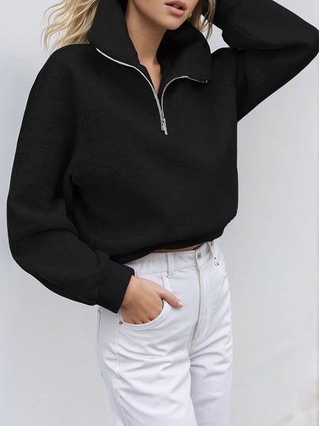 Half Zip Long Sleeve Sweatshirt - V.I.P Digital Presence