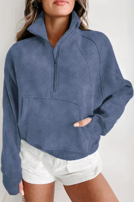 Half Zip Long Sleeve Sweatshirt - V.I.P Digital Presence