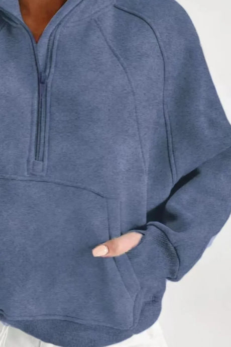 Half Zip Long Sleeve Sweatshirt - V.I.P Digital Presence