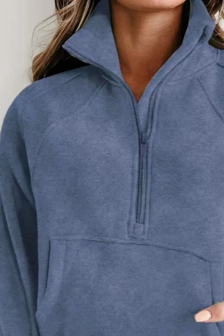 Half Zip Long Sleeve Sweatshirt - V.I.P Digital Presence