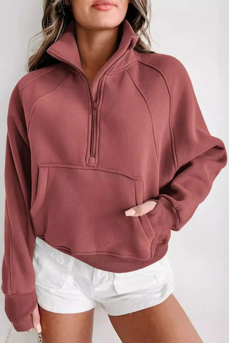 Half Zip Long Sleeve Sweatshirt - V.I.P Digital Presence