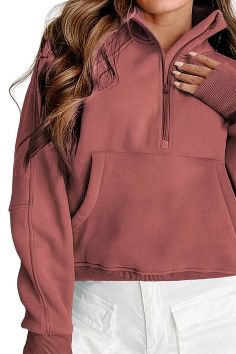 Half Zip Long Sleeve Sweatshirt - V.I.P Digital Presence