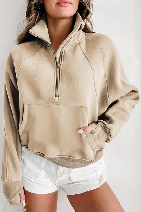 Half Zip Long Sleeve Sweatshirt - V.I.P Digital Presence