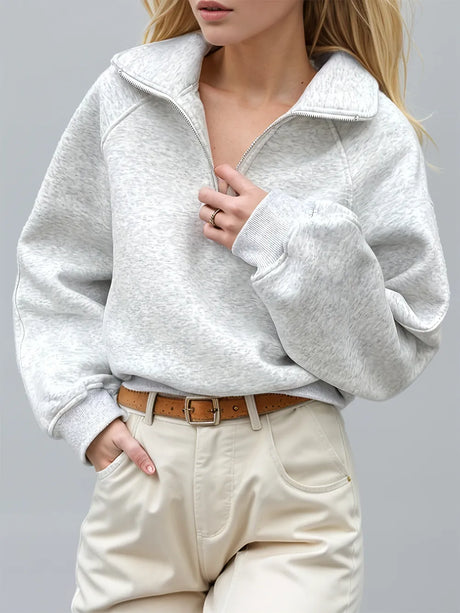 Half Zip Long Sleeve Sweatshirt - V.I.P Digital Presence