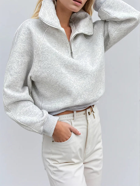 Half Zip Long Sleeve Sweatshirt - V.I.P Digital Presence