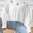 Hand hook flower collage high neck pullover sweater loose casual base sweater - V.I.P Digital Presence