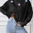Hand hook flower collage high neck pullover sweater loose casual base sweater - V.I.P Digital Presence