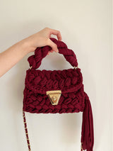 Hand woven bag crochet bag shoulder bag women's Fried Dough Twists portable tassel bag - V.I.P Digital Presence