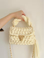 Hand woven bag crochet bag shoulder bag women's Fried Dough Twists portable tassel bag - V.I.P Digital Presence