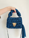 Hand woven bag crochet bag shoulder bag women's Fried Dough Twists portable tassel bag - V.I.P Digital Presence