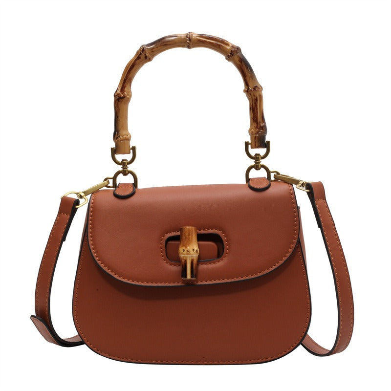 Handheld bamboo bag women's shoulder bag retro saddle bag - V.I.P Digital Presence