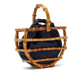 Handmade tassel bamboo knot bag water bucket bag semi-circular bamboo basket handbag for women - V.I.P Digital Presence
