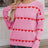 Heart Round Neck Long Sleeve Sweater - V.I.P Digital Presence