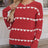 Heart Round Neck Long Sleeve Sweater - V.I.P Digital Presence