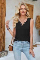 Heathered Notched Wide Strap Tank - V.I.P Digital Presence