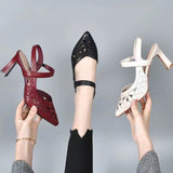 High heeled sandals with pointed hollow high heels for women - V.I.P Digital Presence