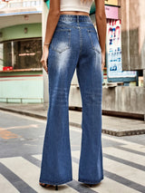 High Rise Bootcut Jeans with Pockets - V.I.P Digital Presence