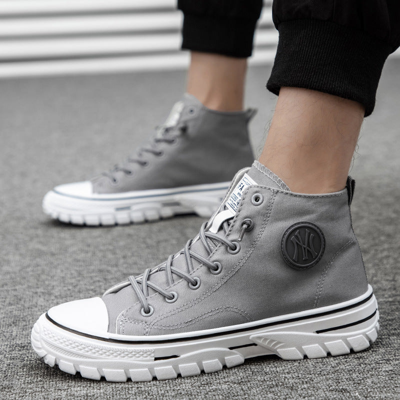 High top canvas shoes Korean style trendy sports and leisure shoes fashionable trendy shoes student board shoes - V.I.P Digital Presence