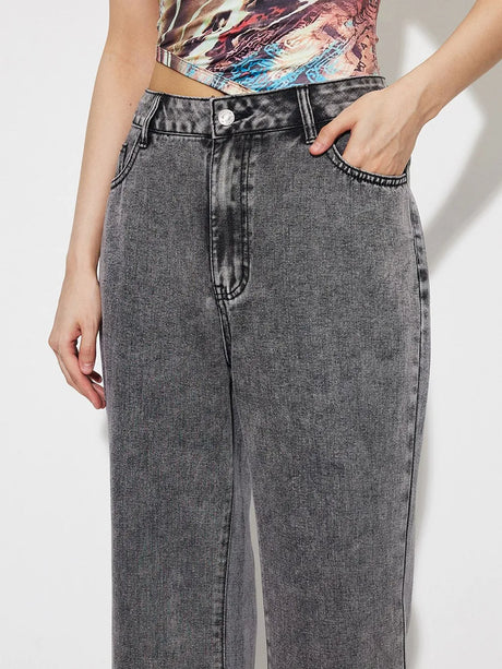 High Waist Bootcut Jeans with Pockets - V.I.P Digital Presence