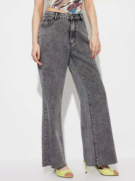 High Waist Bootcut Jeans with Pockets - V.I.P Digital Presence