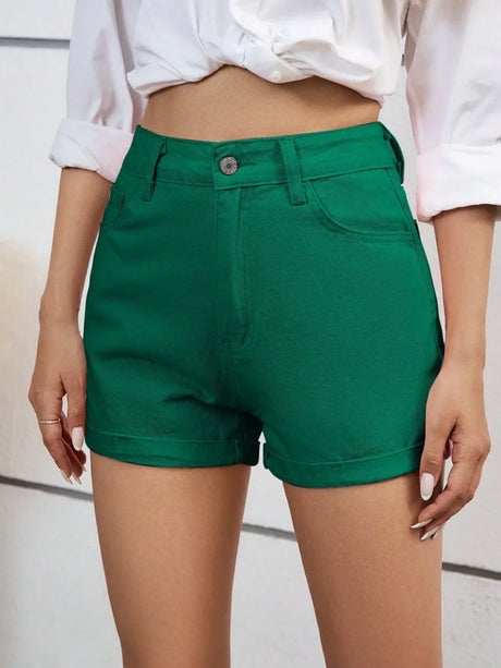 High Waist Denim Shorts - V.I.P Digital Presence