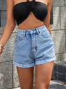 High Waist Denim Shorts - V.I.P Digital Presence