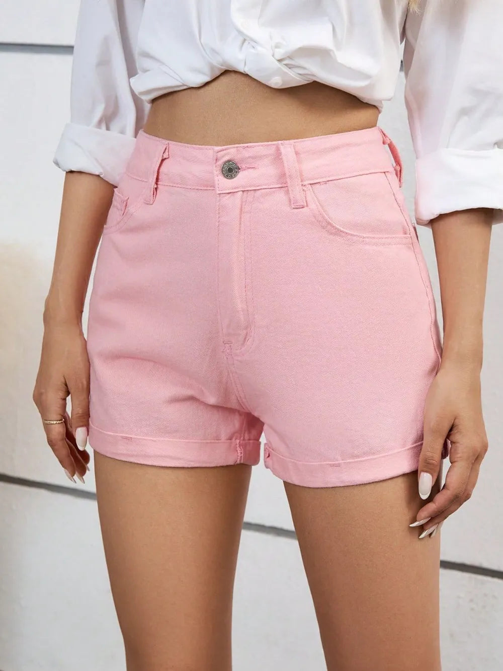 High Waist Denim Shorts - V.I.P Digital Presence