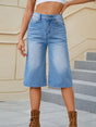 High Waist Denim Shorts with Pockets - V.I.P Digital Presence