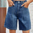 High Waist Denim Shorts with Pockets - V.I.P Digital Presence