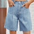 High Waist Denim Shorts with Pockets - V.I.P Digital Presence