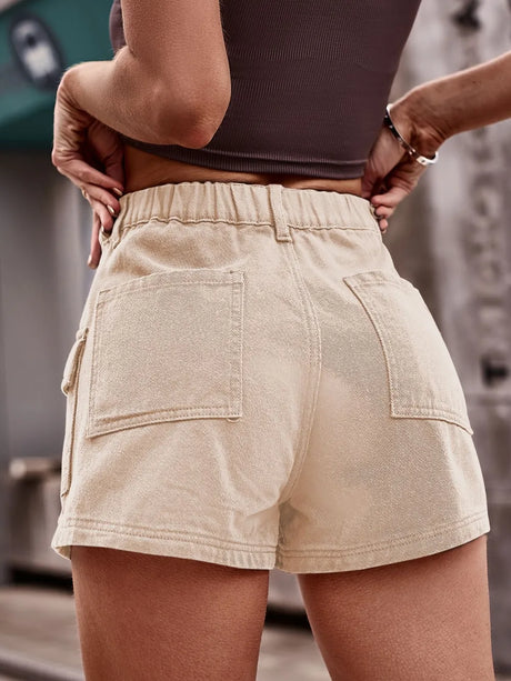 High Waist Denim Shorts with Pockets - V.I.P Digital Presence