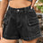 High Waist Denim Shorts with Pockets - V.I.P Digital Presence