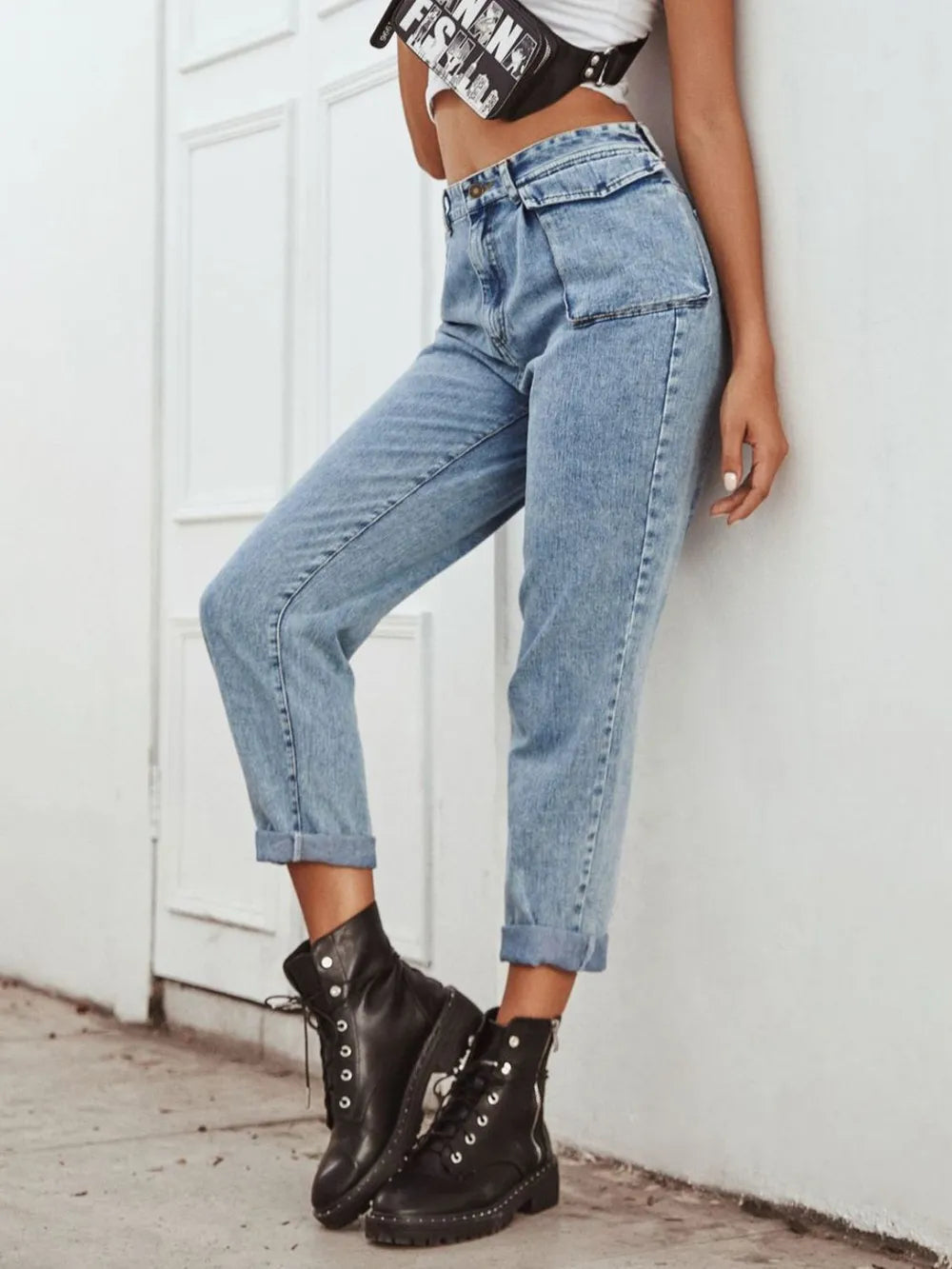 High Waist Straight Leg Jeans - V.I.P Digital Presence