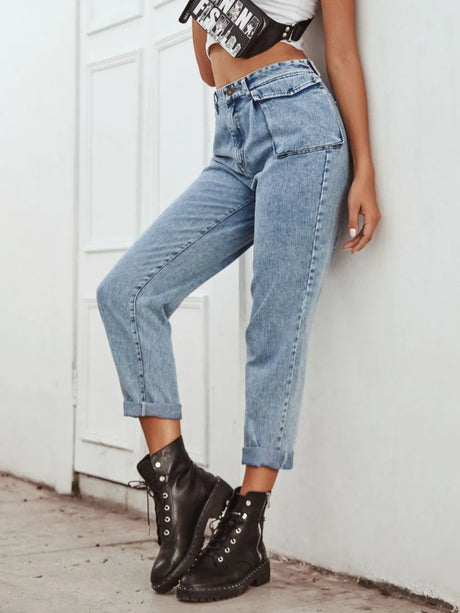 High Waist Straight Leg Jeans - V.I.P Digital Presence