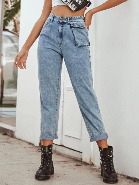 High Waist Straight Leg Jeans - V.I.P Digital Presence
