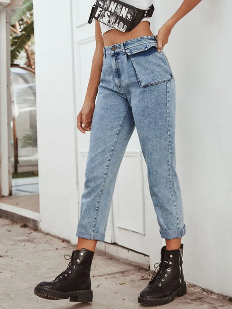 High Waist Straight Leg Jeans - V.I.P Digital Presence