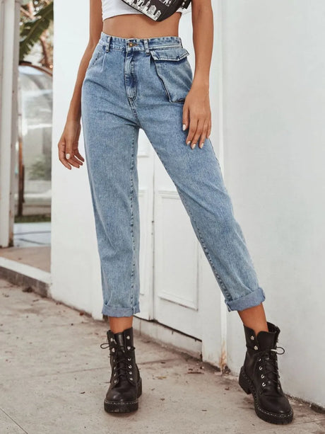 High Waist Straight Leg Jeans - V.I.P Digital Presence