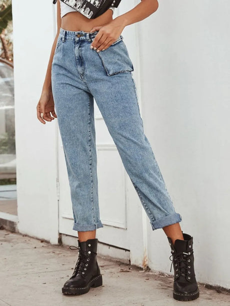 High Waist Straight Leg Jeans - V.I.P Digital Presence