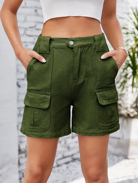 High Waist Washed Denim Shorts - V.I.P Digital Presence